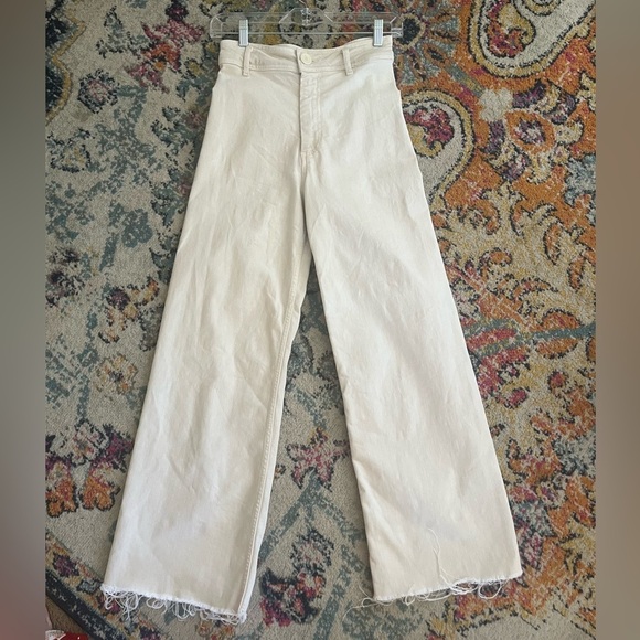 Zara the Marine Straight Light Tan Cream Jeans Size 2 - Picture 5 of 7